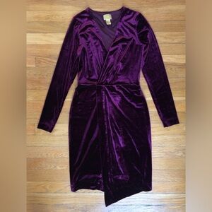 H&M maroon wrap asymmetrical bottom dress US sz 4